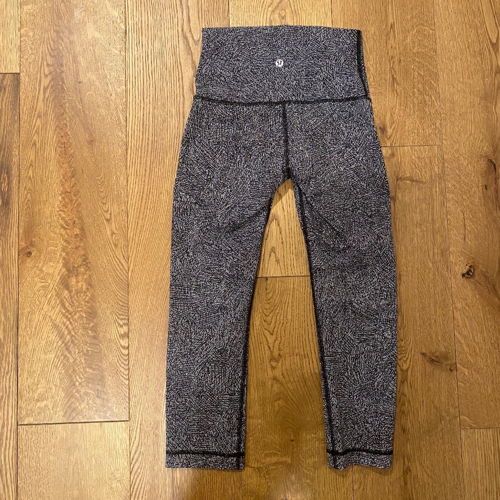 lululemon athletica Black and Gray Leggings 3/4